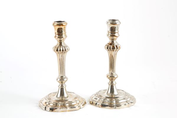 Pair of small silver candlesticks
