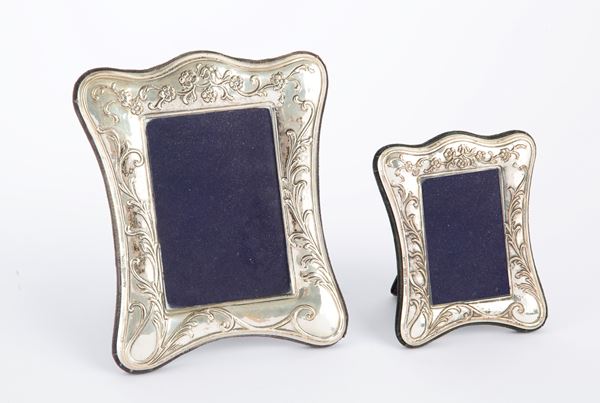 Two silver photo frames