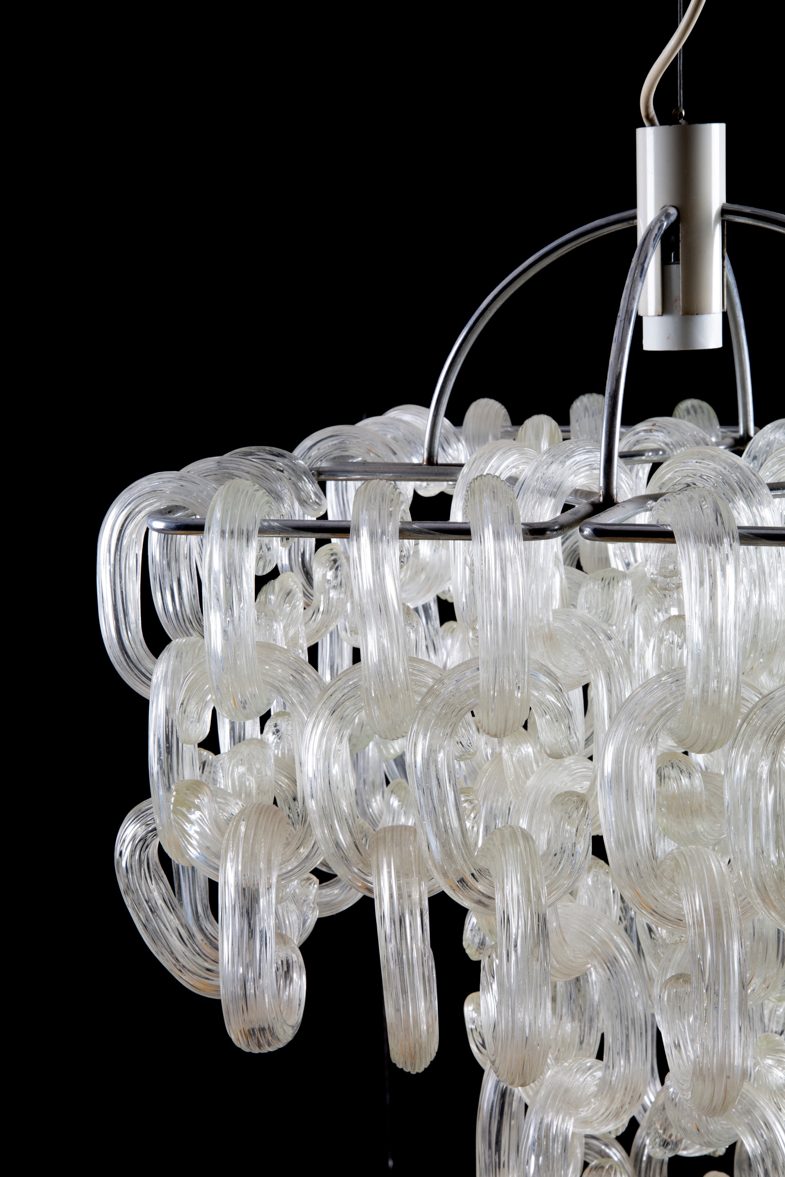 Carlo Nason - Lampadario una luce con elementi diffusori in vetro di Murano