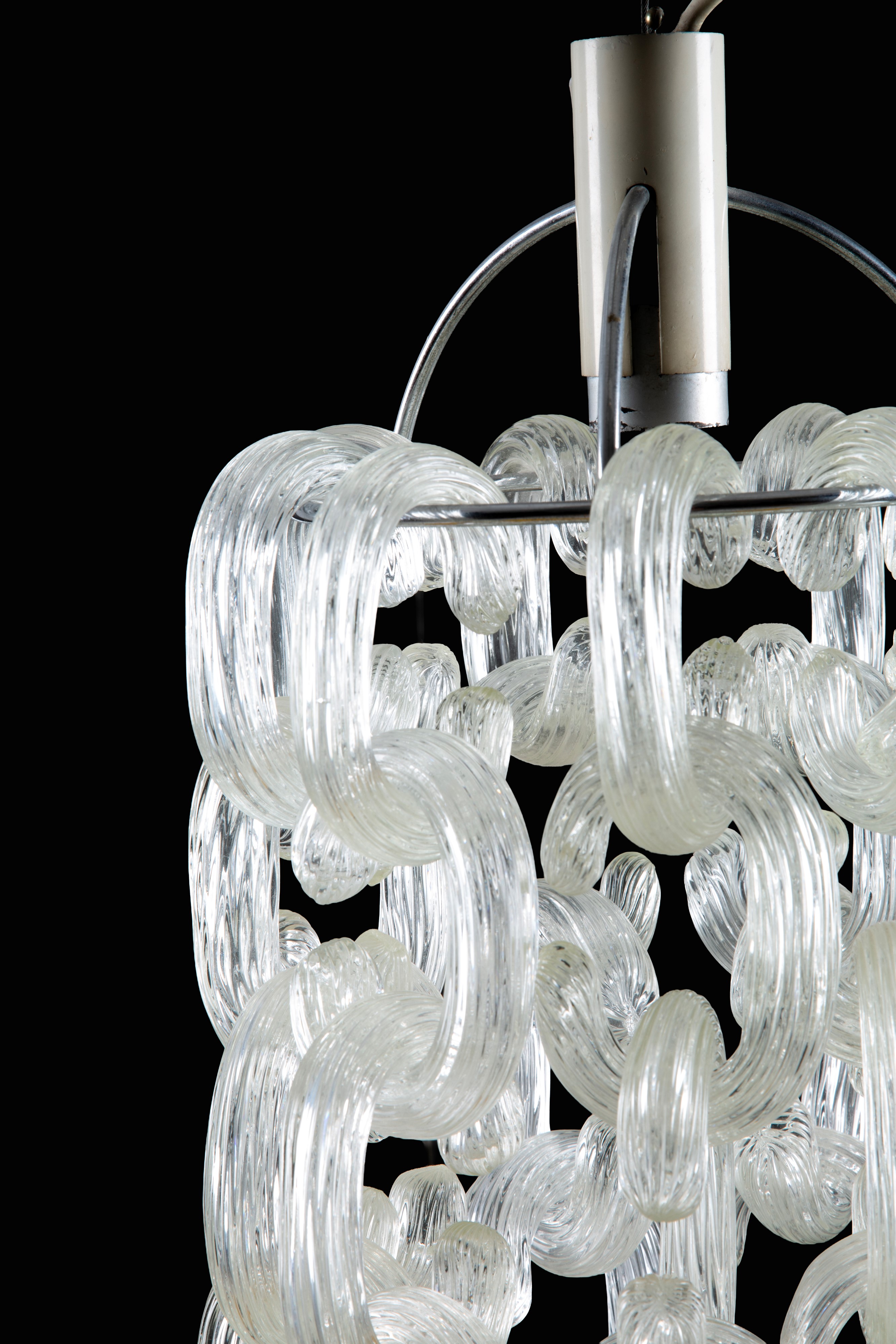 Carlo Nason - Lampadario a una luce con elementi diffusori in vetro di Murano