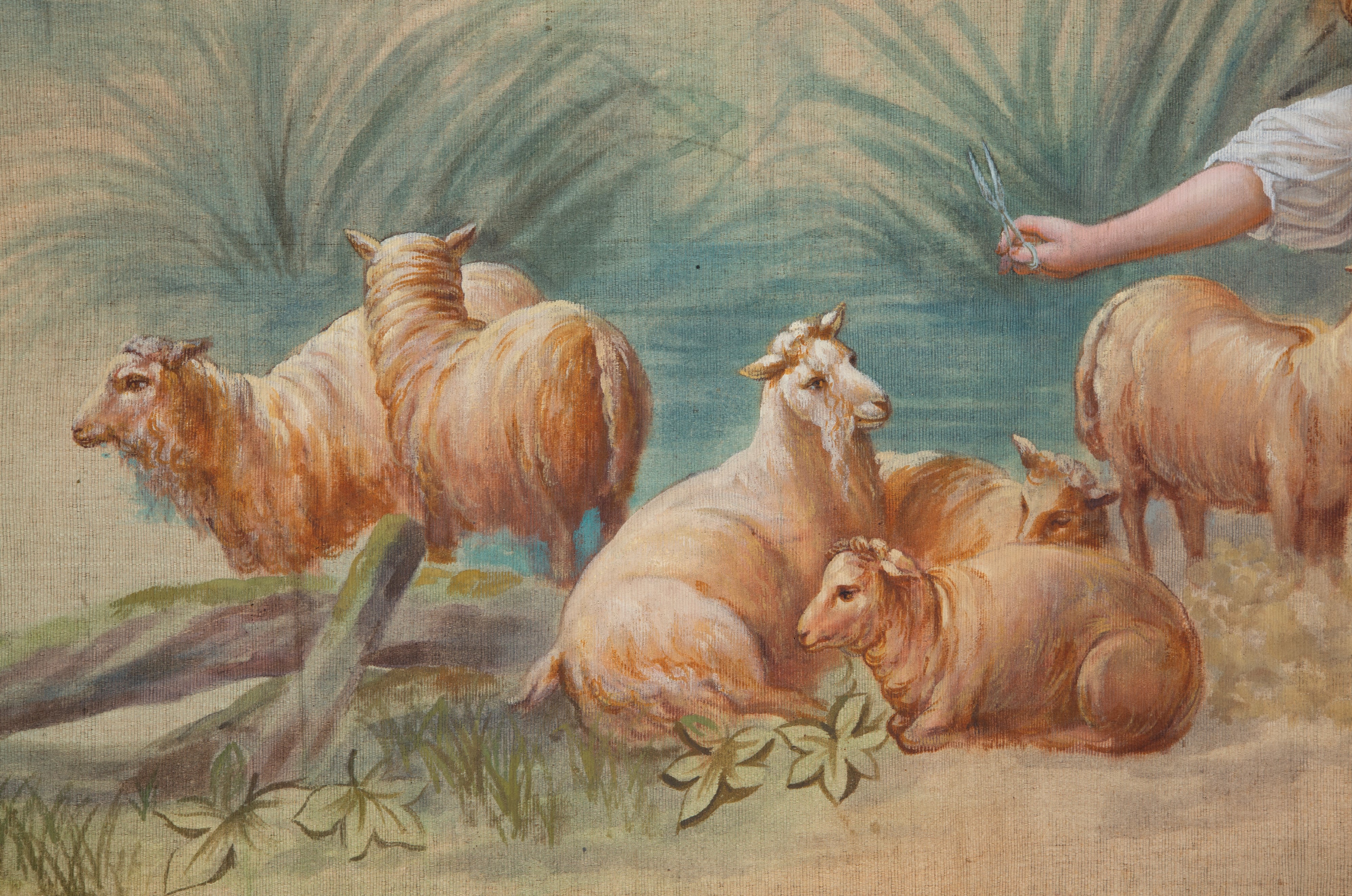 Tappeto decorativo, Scena bucolica (Succo d'erba), fine  XIX secolo