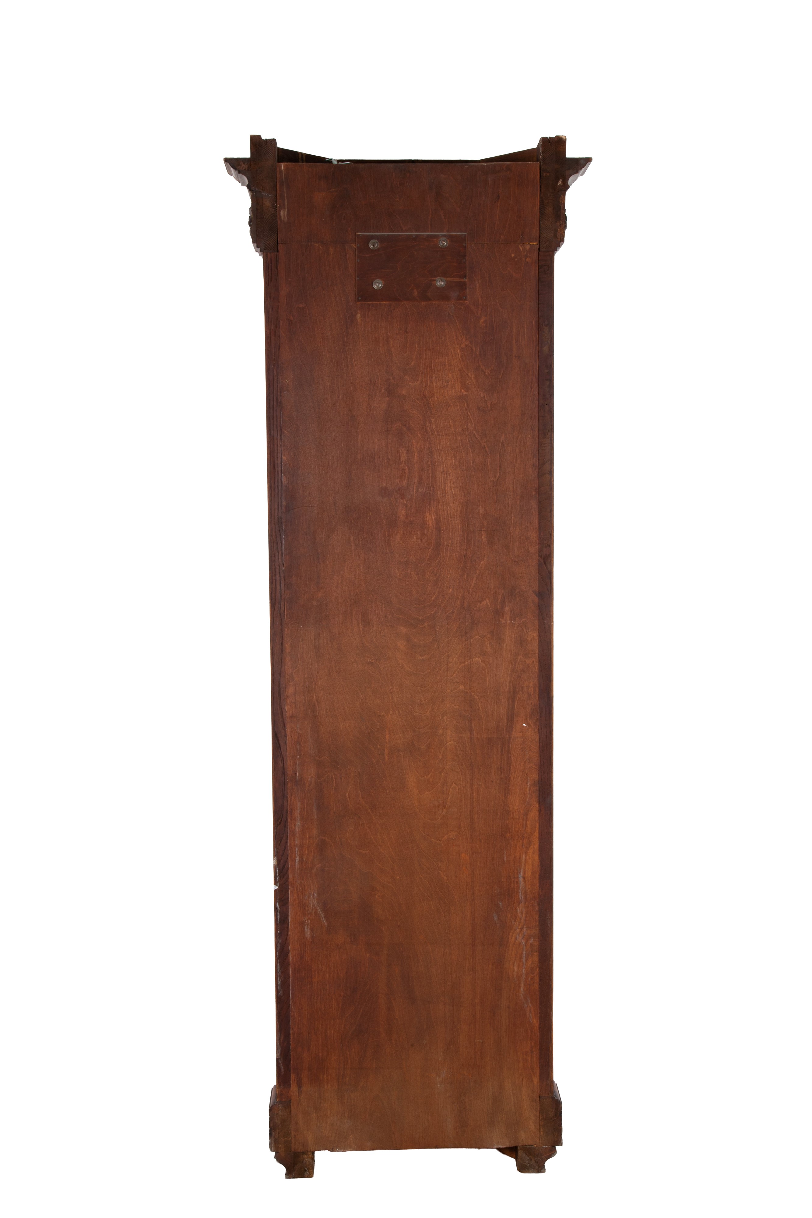 Orologio a torre, legno e vetro molato a tralci d’uva, fine XIX secolo