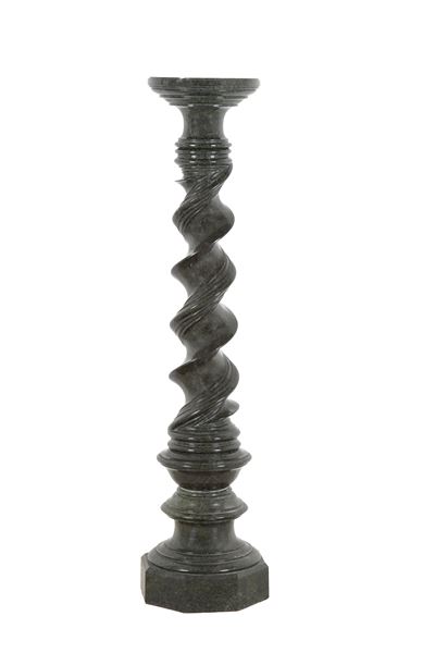 Colonna a torchon in marmo verde, fine XIX secolo