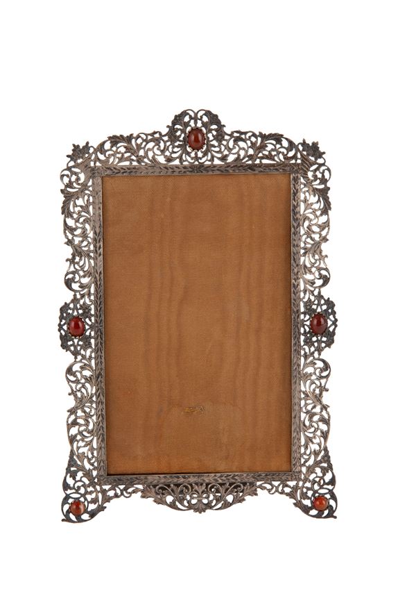 Silver filigree photo frame