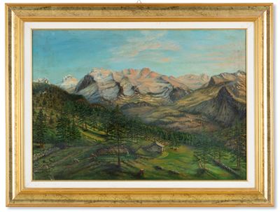 Josefina, Veduta del Monte Rosa, olio su tela