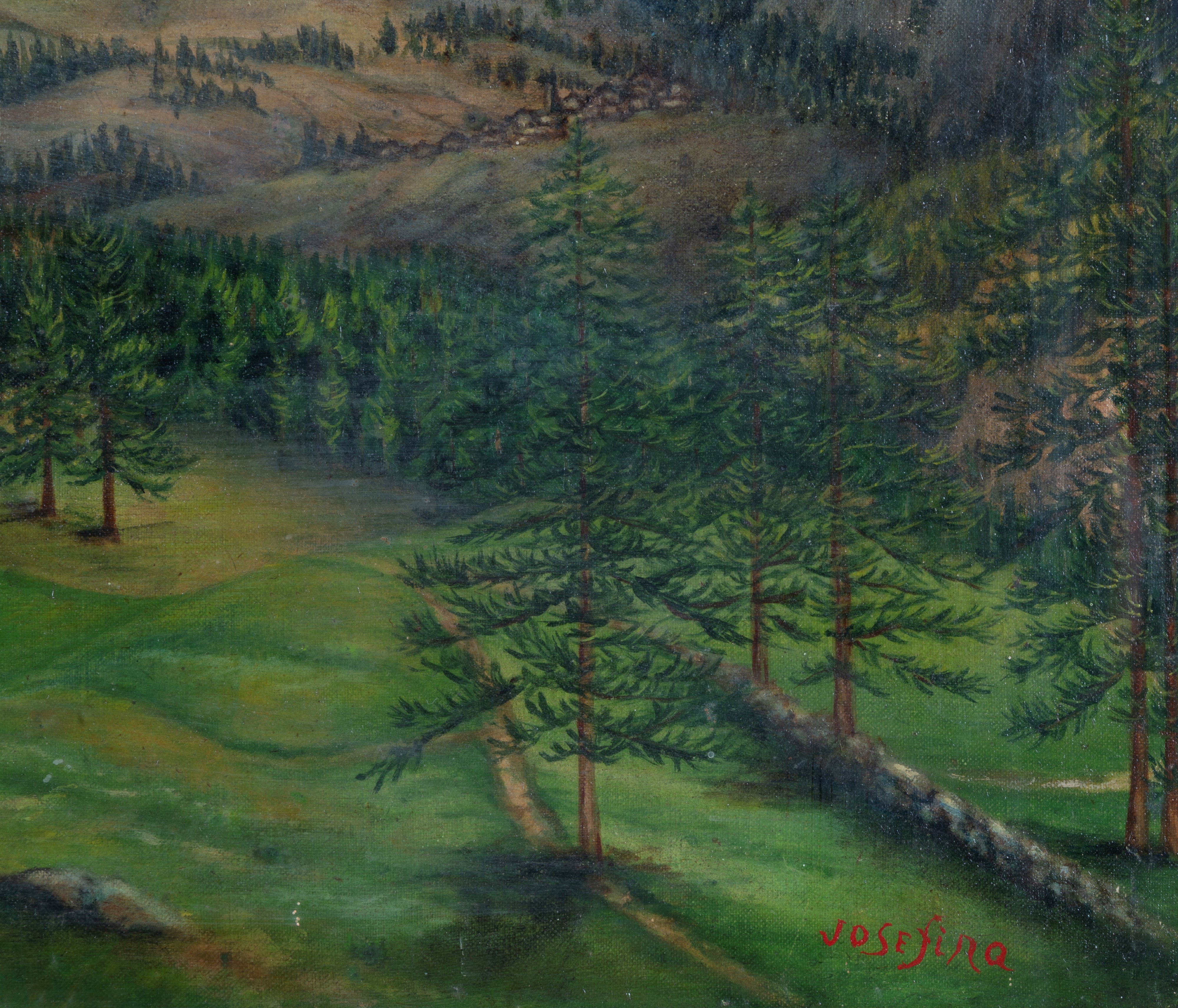 Josefina, Veduta del Monte Rosa, olio su tela