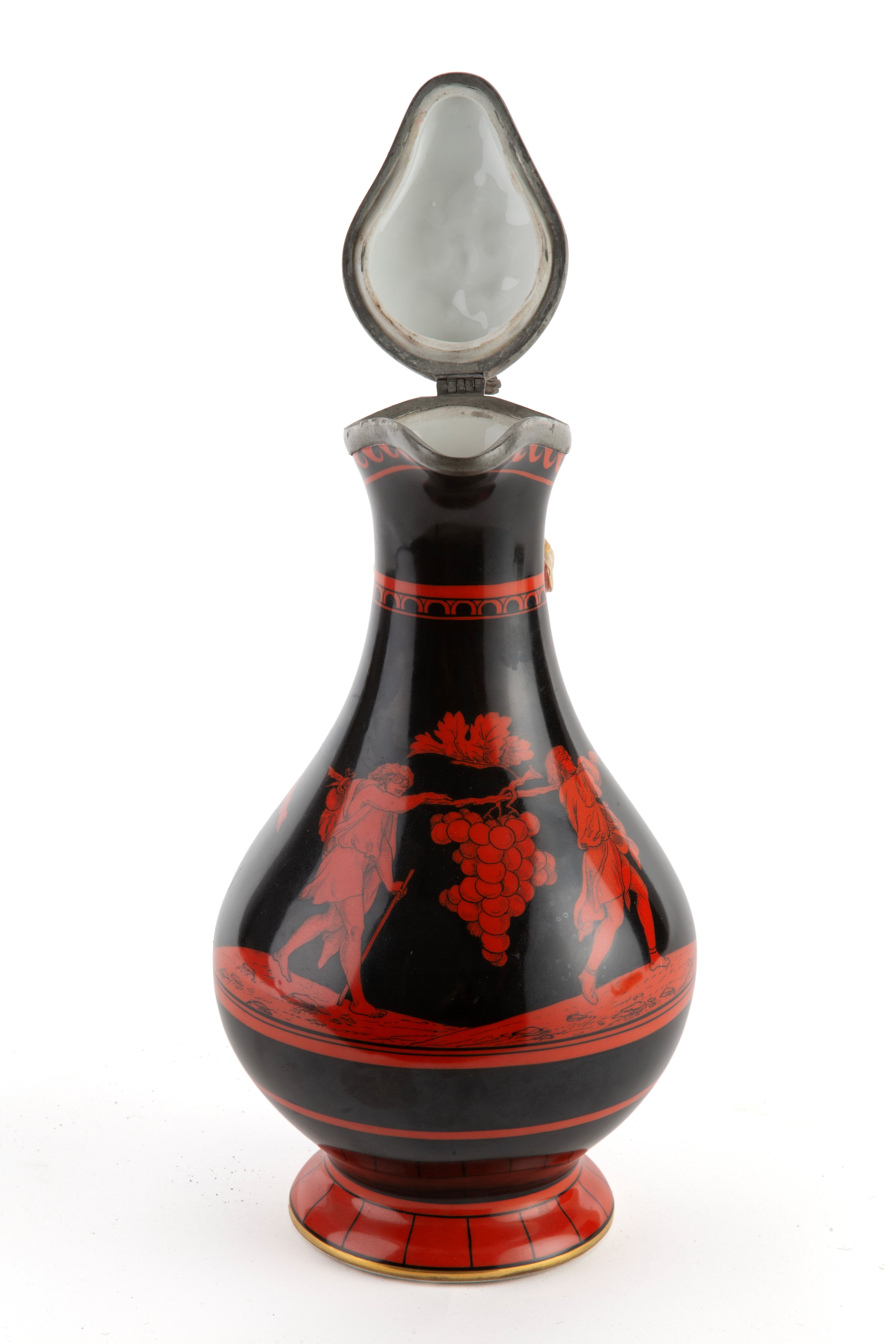 Caraffa in ceramica con decorazione a grottesche, prima metà del XIX secolo
