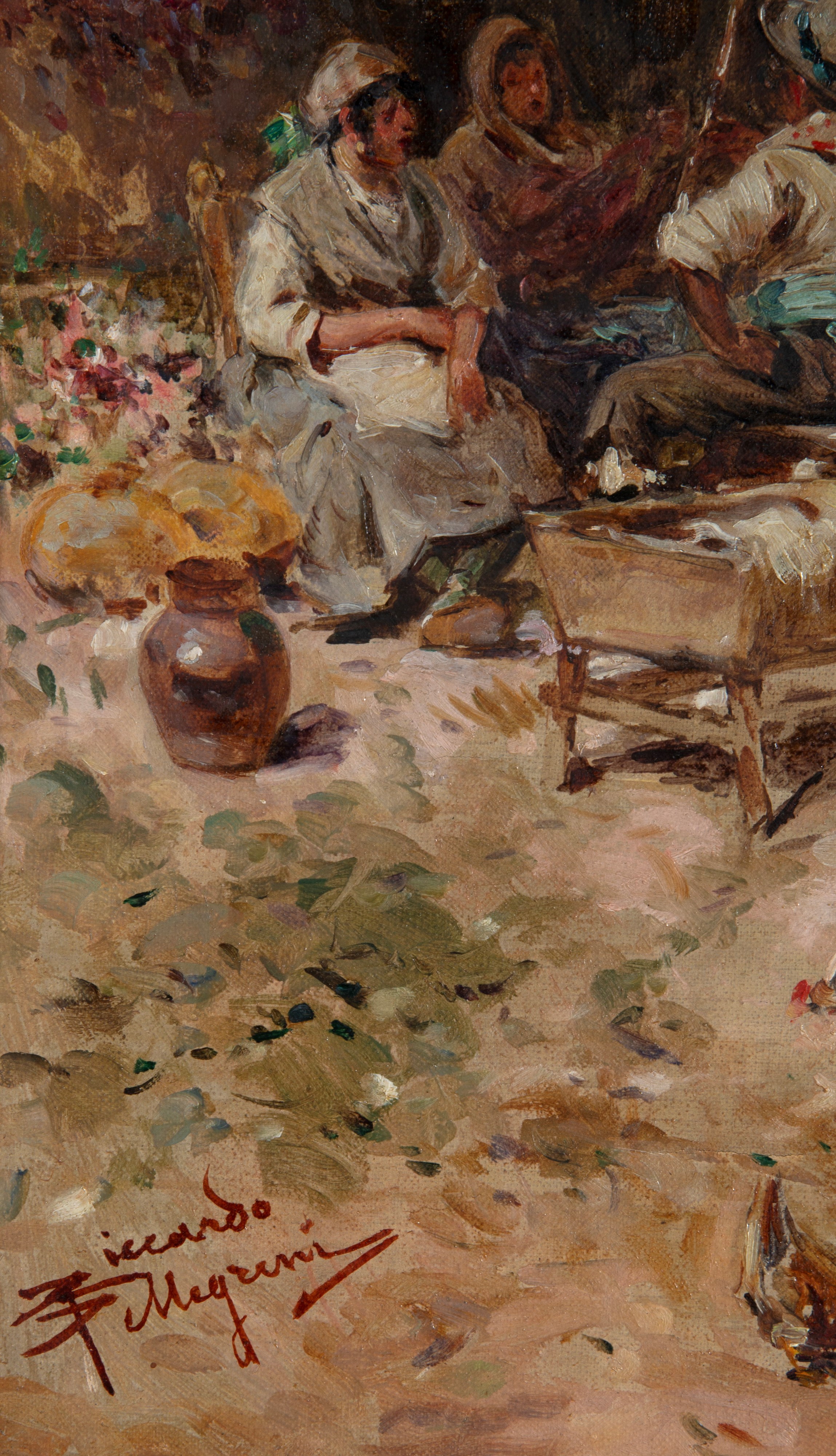 Riccardo Pellegrini - L’ORA DEL PASTO, olio su tela