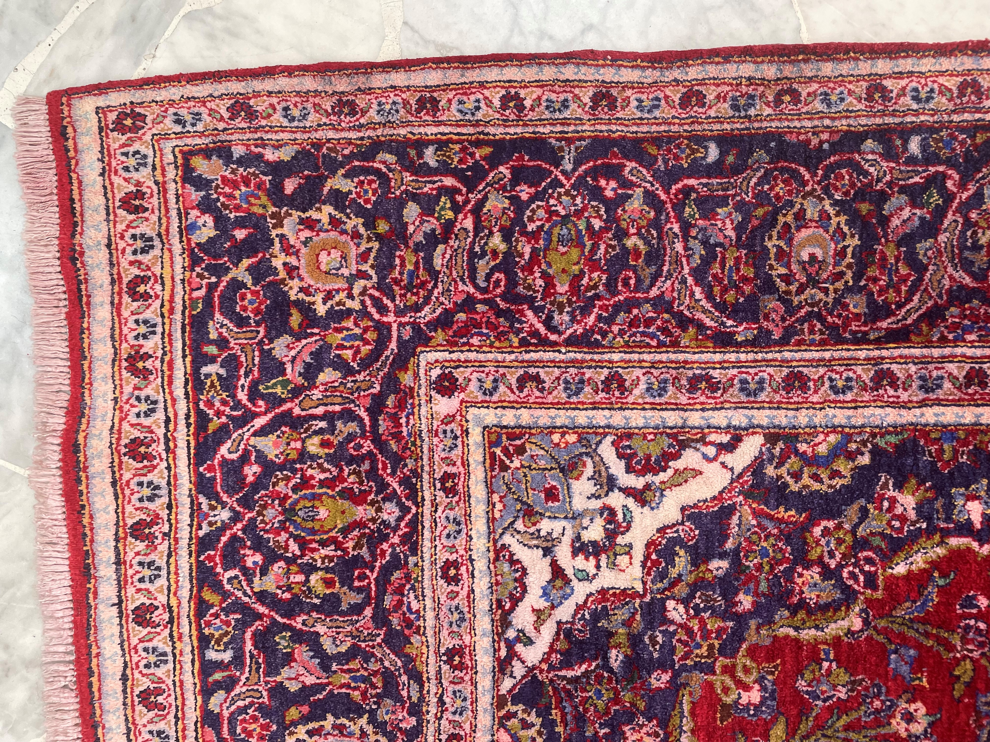 Tappeto Kashan in seta, Persia, XX secolo