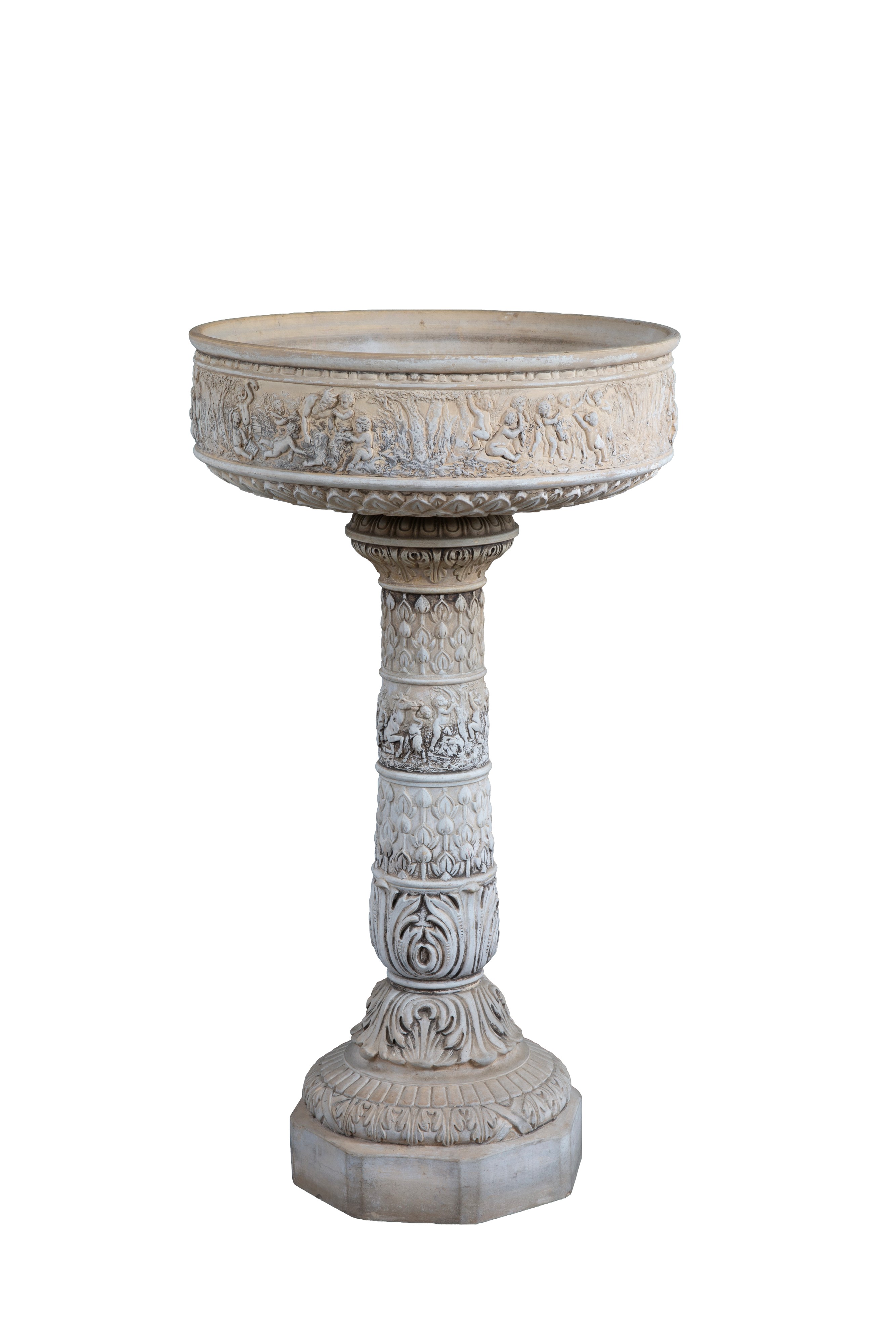 Colonna con bacile, decorazione in stile terra di Signa, XX secolo