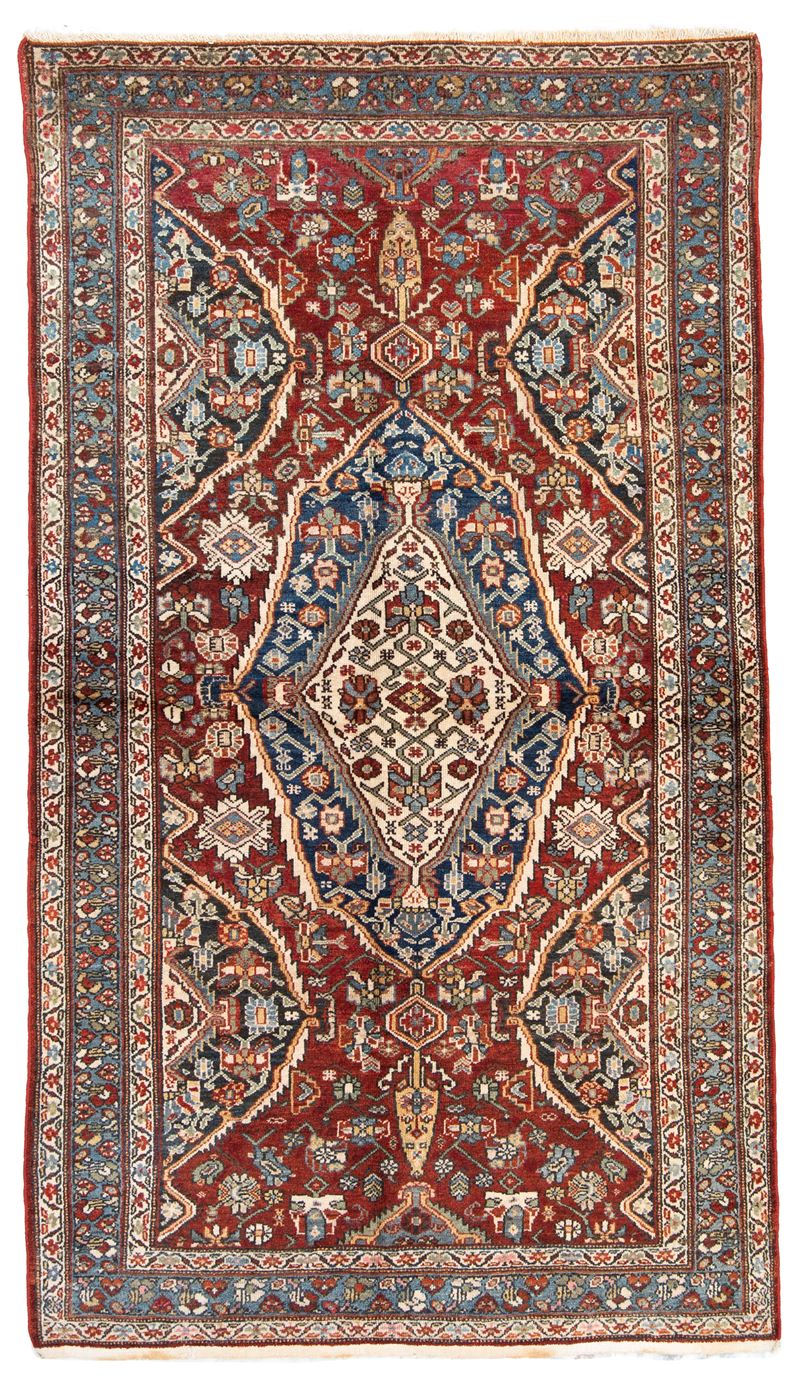 Tappeto Mishan, Persia, circa 1900, dimensioni 223x128 cm circa