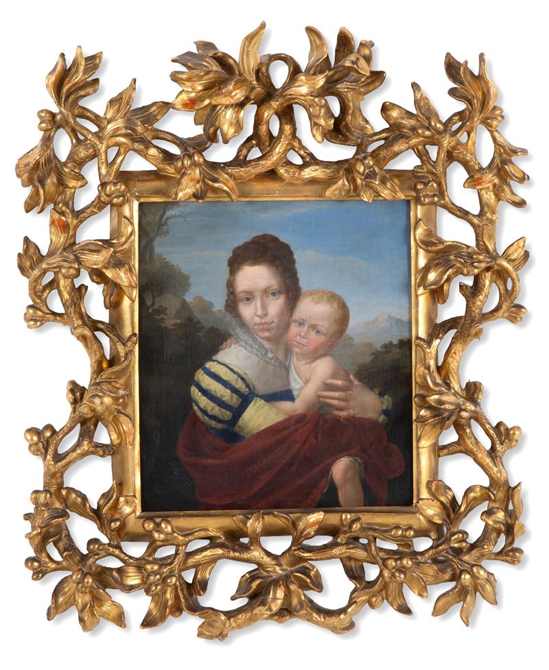 Dipinto “Maternità”, olio su tela, inizi XIX secolo